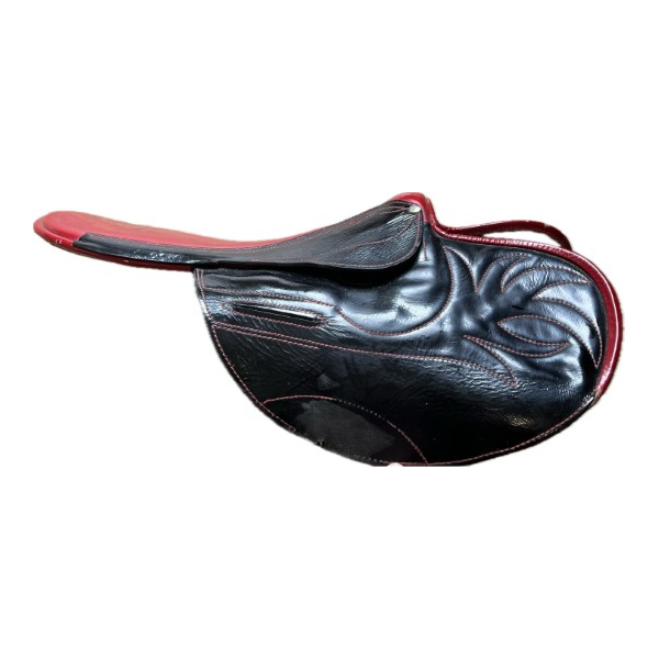 Selle course Cassou noir couture rouge 3kg